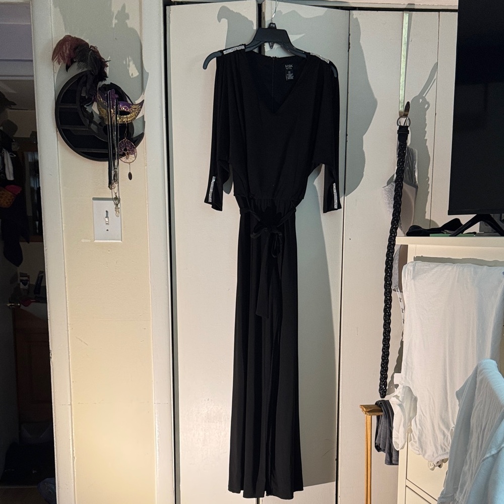 MSK Black Jumpsuit with Tie Waist